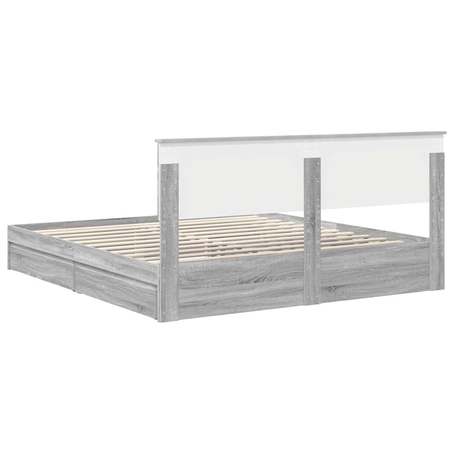 Storage Bed Grey Sonoma 180 x 200 cm Engineered Wood