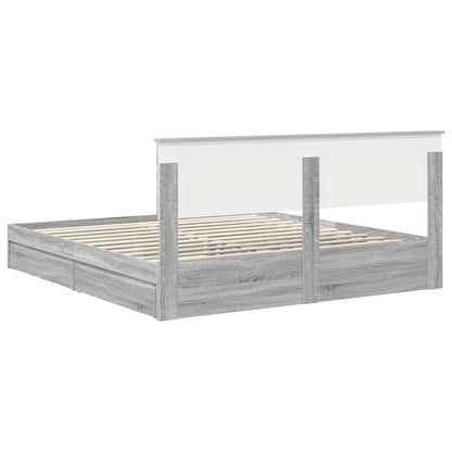 Storage Bed Grey Sonoma 180 x 200 cm Engineered Wood