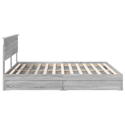 Storage Bed Grey Sonoma 180 x 200 cm Engineered Wood