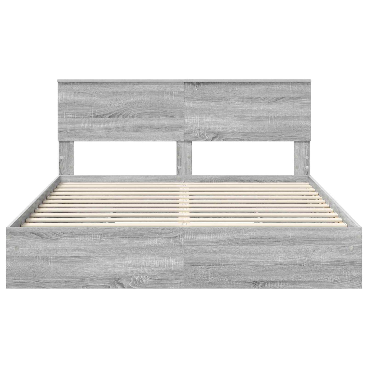 Storage Bed Grey Sonoma 160 x 200 cm Engineered Wood