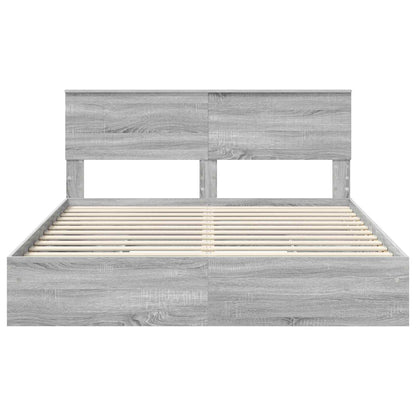 Storage Bed Grey Sonoma 160 x 200 cm Engineered Wood