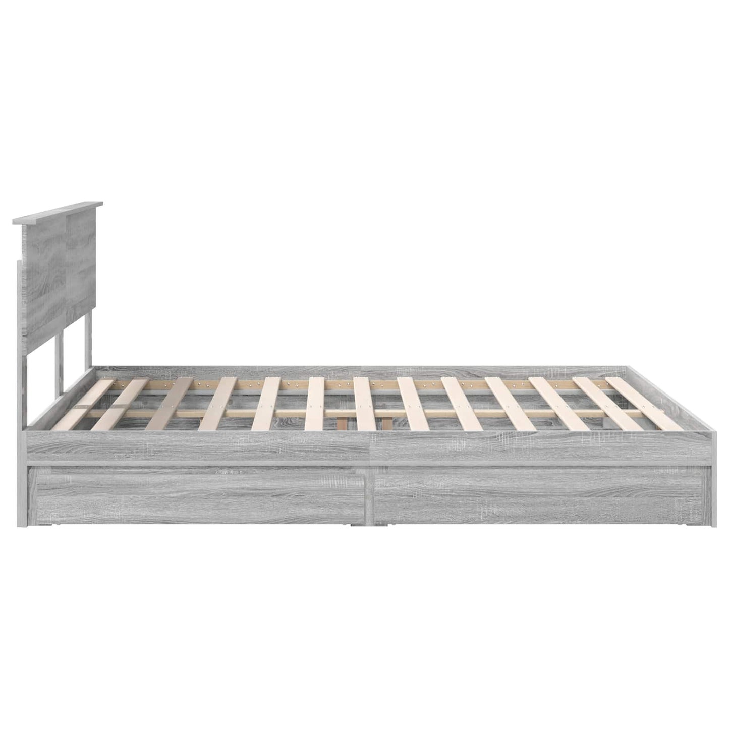 Storage Bed Grey Sonoma 160 x 200 cm Engineered Wood