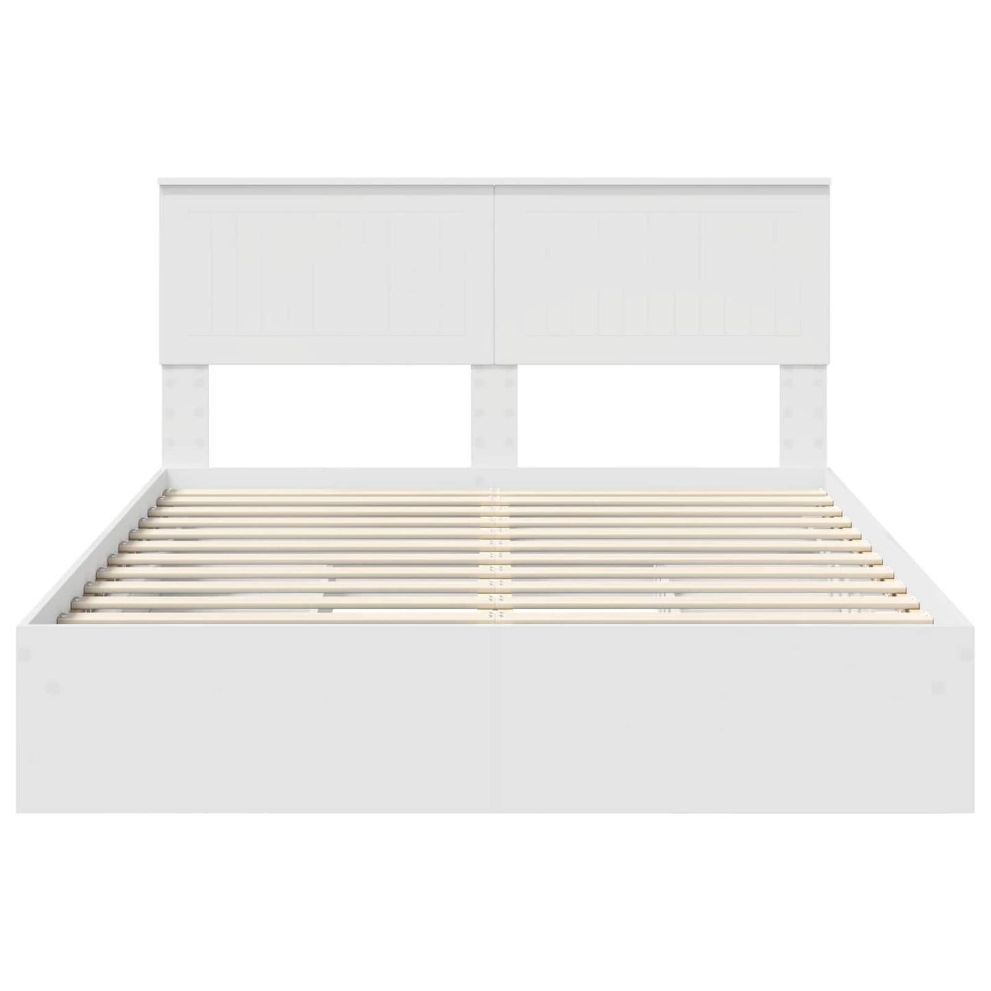 Storage Bed with Headboard White 140 x 200 cm Engineered Wood