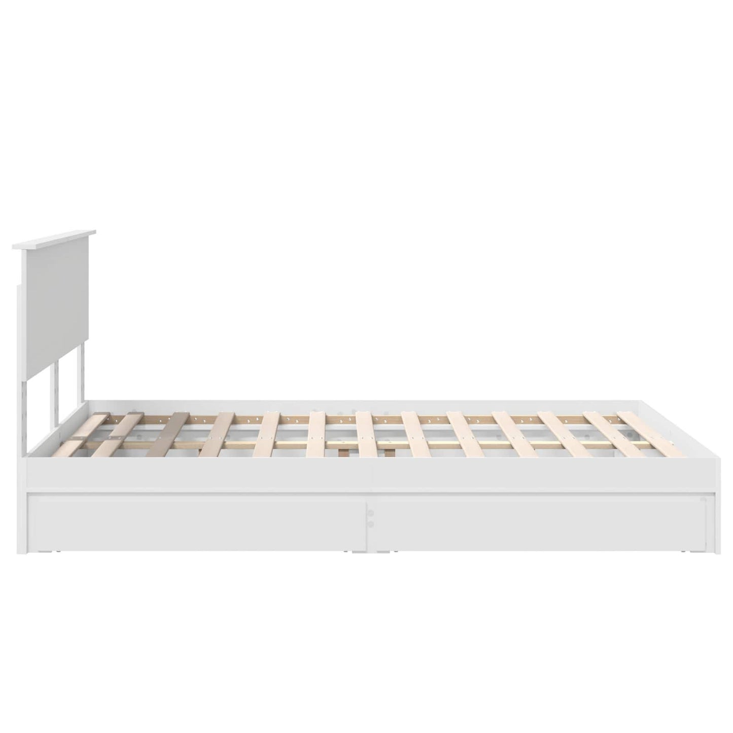 Storage Bed with Headboard White 140 x 200 cm Engineered Wood