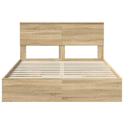 Storage Bed with Drawer Sonoma Oak 140 x 190 cm Engineered Wood