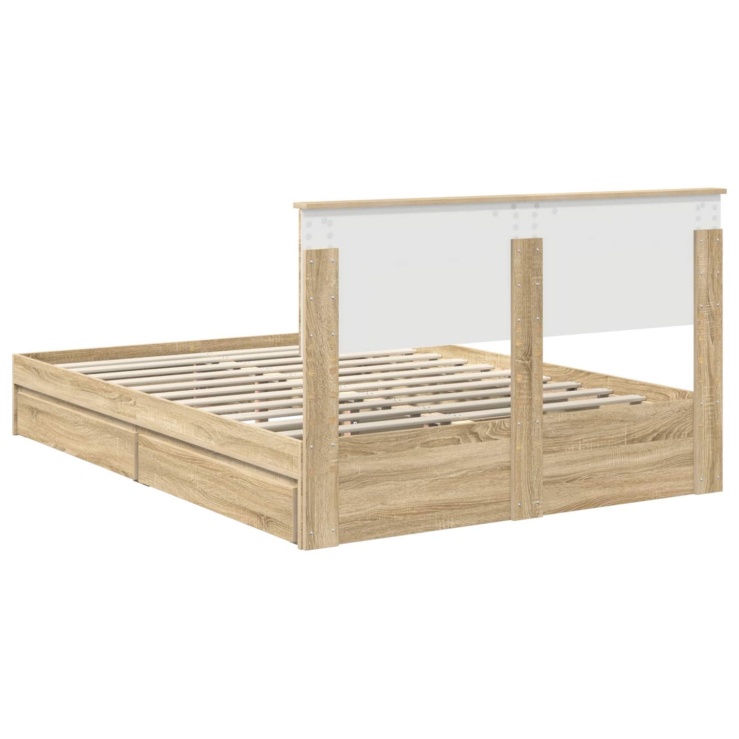 Storage Bed with Drawer Sonoma Oak 135 x 190 cm Engineered Wood