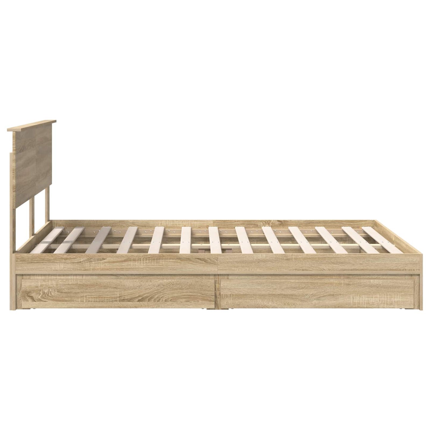Storage Bed with Drawer Sonoma Oak 135 x 190 cm Engineered Wood