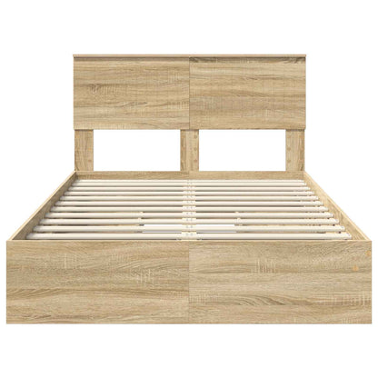 Storage Bed with Drawer Sonoma Oak 120 x 200 cm Engineered Wood
