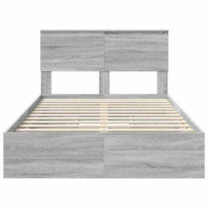 Storage Bed Grey Sonoma 120 x 200 cm Engineered Wood