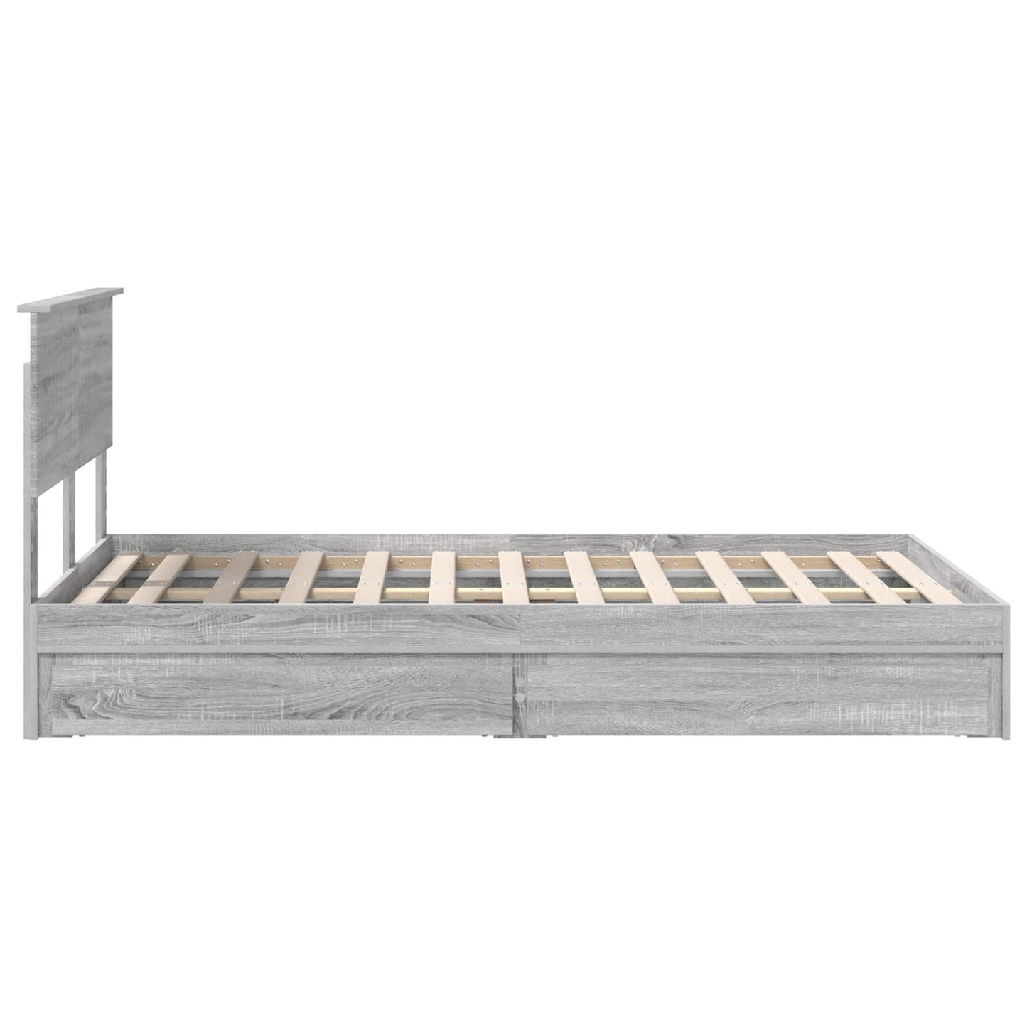 Storage Bed Grey Sonoma 120 x 200 cm Engineered Wood