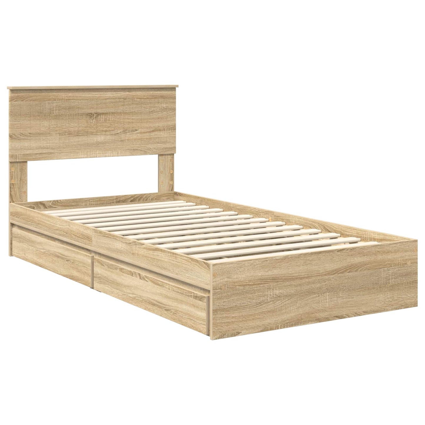 Storage Bed with Drawer Sonoma Oak 100 x 200 cm Engineered Wood