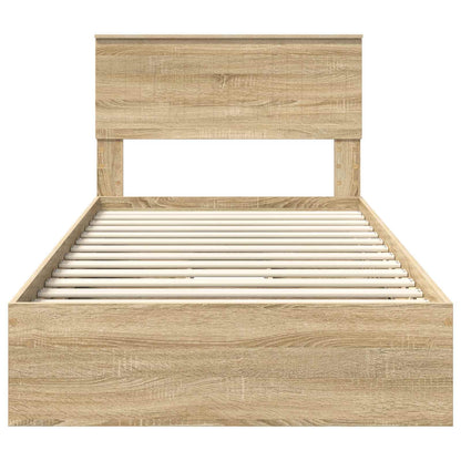 Storage Bed with Drawer Sonoma Oak 100 x 200 cm Engineered Wood