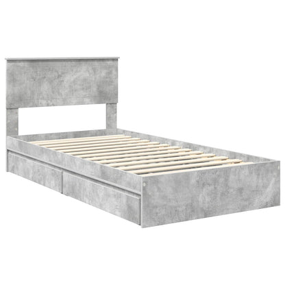 Storage Bed Concrete Grey 100 x 200 cm Engineered Wood