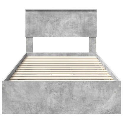 Storage Bed Concrete Grey 100 x 200 cm Engineered Wood