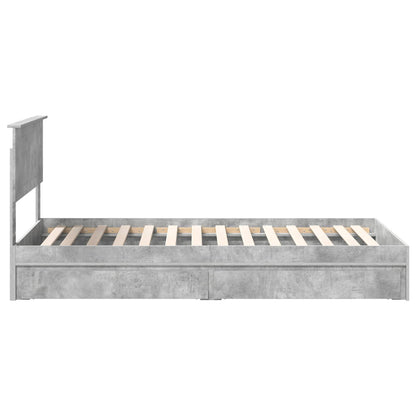 Storage Bed Concrete Grey 100 x 200 cm Engineered Wood