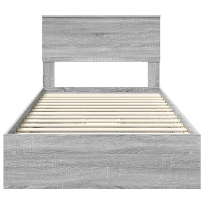 Storage Bed Grey Sonoma 100 x 200 cm Engineered Wood