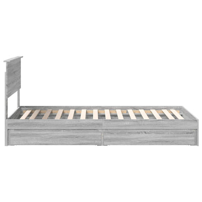 Storage Bed Grey Sonoma 100 x 200 cm Engineered Wood
