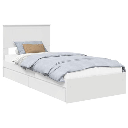 Storage Bed with Headboard White 90 x 200 cm Engineered Wood
