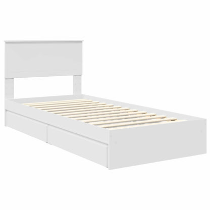 Storage Bed with Headboard White 90 x 200 cm Engineered Wood