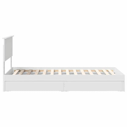 Storage Bed with Headboard White 90 x 200 cm Engineered Wood