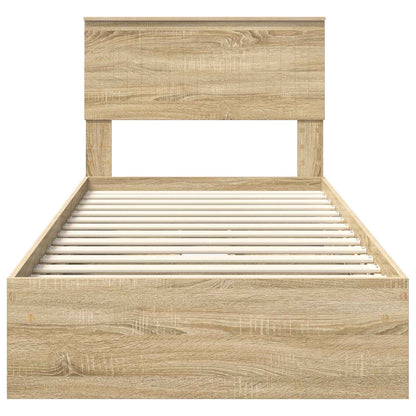Storage Bed with Drawer Sonoma Oak 90 x 200 cm Engineered Wood