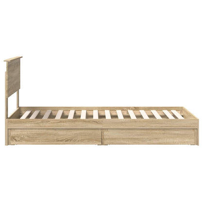 Storage Bed with Drawer Sonoma Oak 90 x 200 cm Engineered Wood