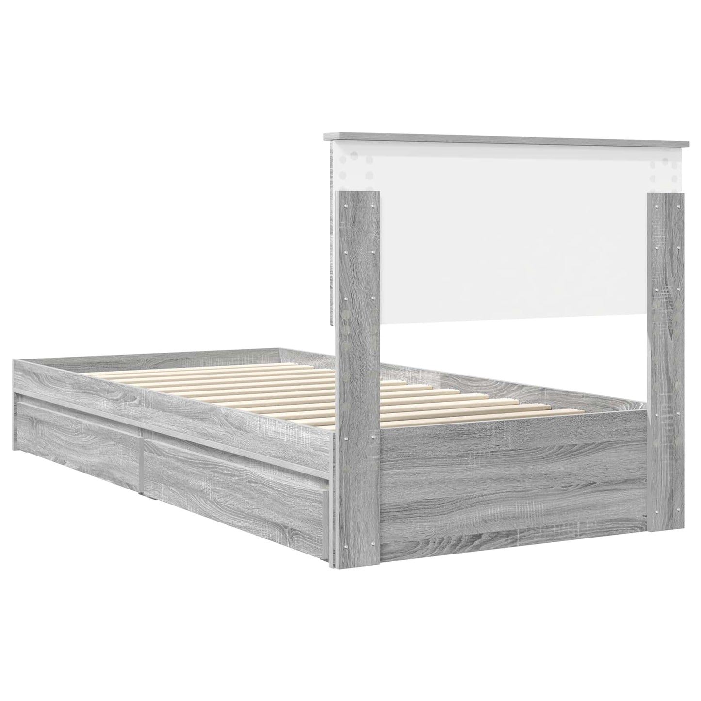 Storage Bed with Drawer Grey Sonoma 90 x 200 cm Engineered Wood