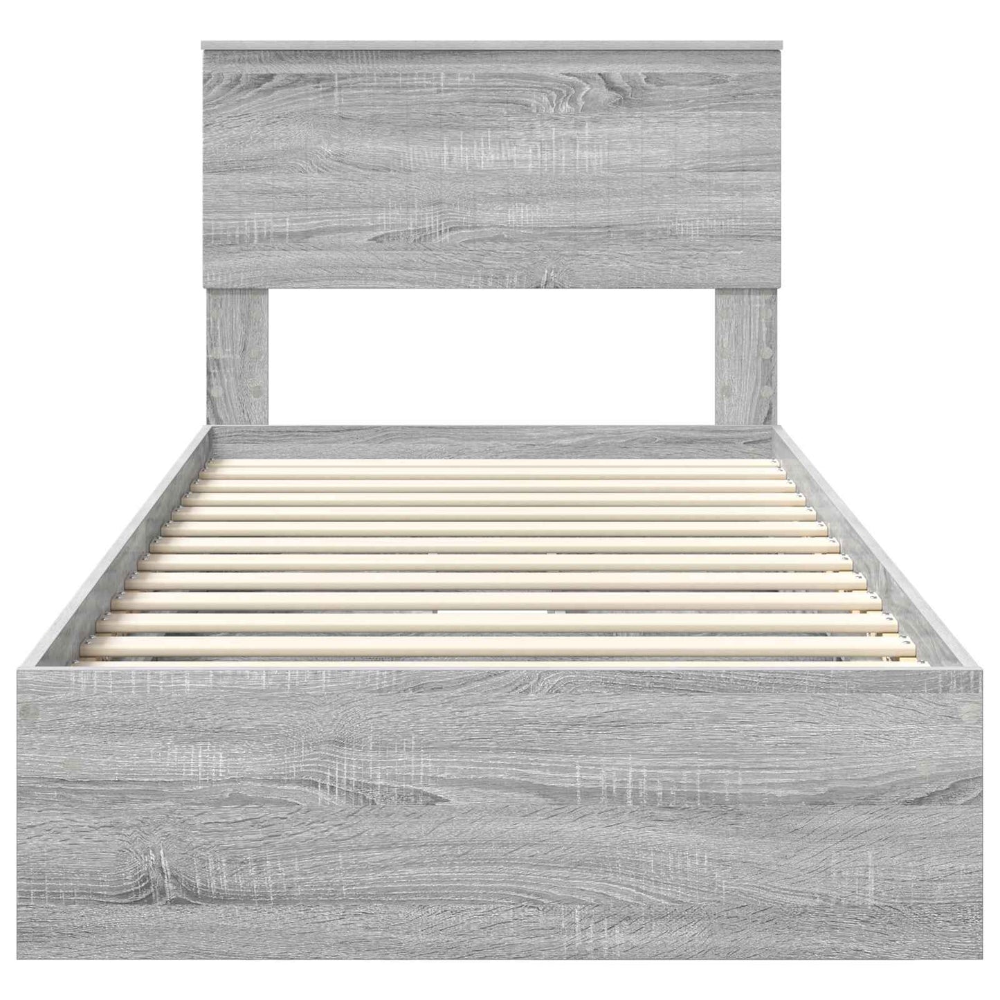 Storage Bed with Drawer Grey Sonoma 90 x 200 cm Engineered Wood