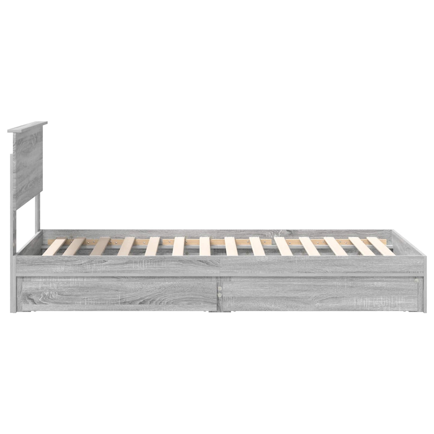 Storage Bed with Drawer Grey Sonoma 90 x 200 cm Engineered Wood