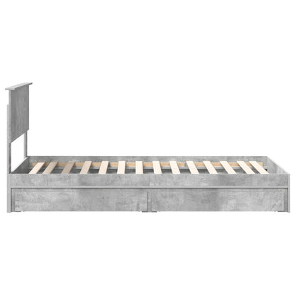 Storage Bed Concrete Grey 90 x 190 cm Engineered Wood