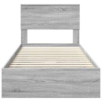 Storage Bed with Drawer Grey Sonoma 90 x 190 cm Engineered Wood