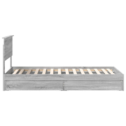 Storage Bed with Drawer Grey Sonoma 90 x 190 cm Engineered Wood