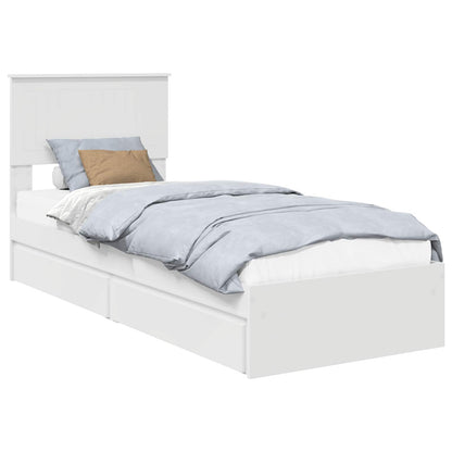 Storage Bed with Headboard White 75 x 190 cm Engineered Wood