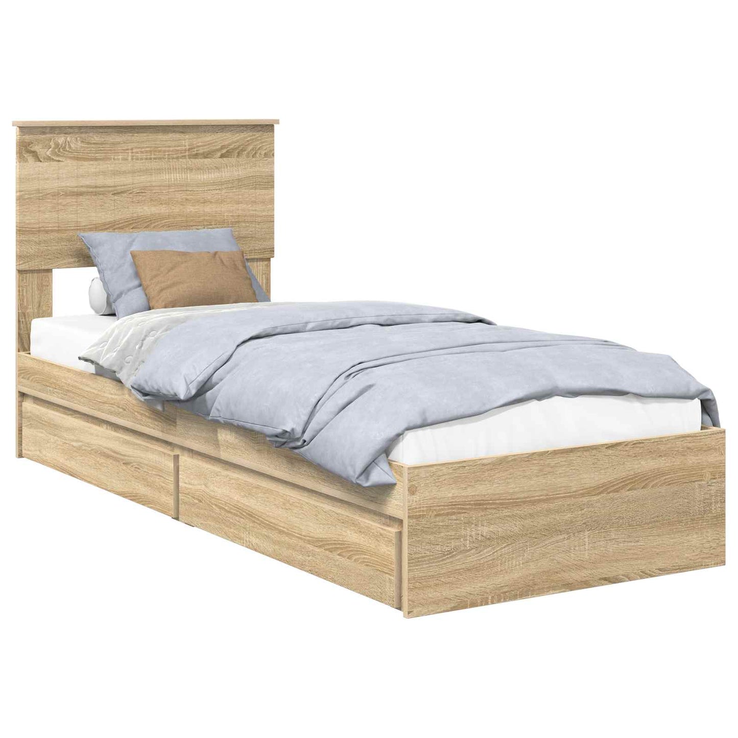 Storage Bed with Drawer Sonoma Oak 75 x 190 cm Engineered Wood