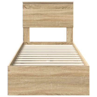 Storage Bed with Drawer Sonoma Oak 75 x 190 cm Engineered Wood