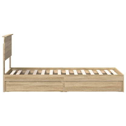 Storage Bed with Drawer Sonoma Oak 75 x 190 cm Engineered Wood