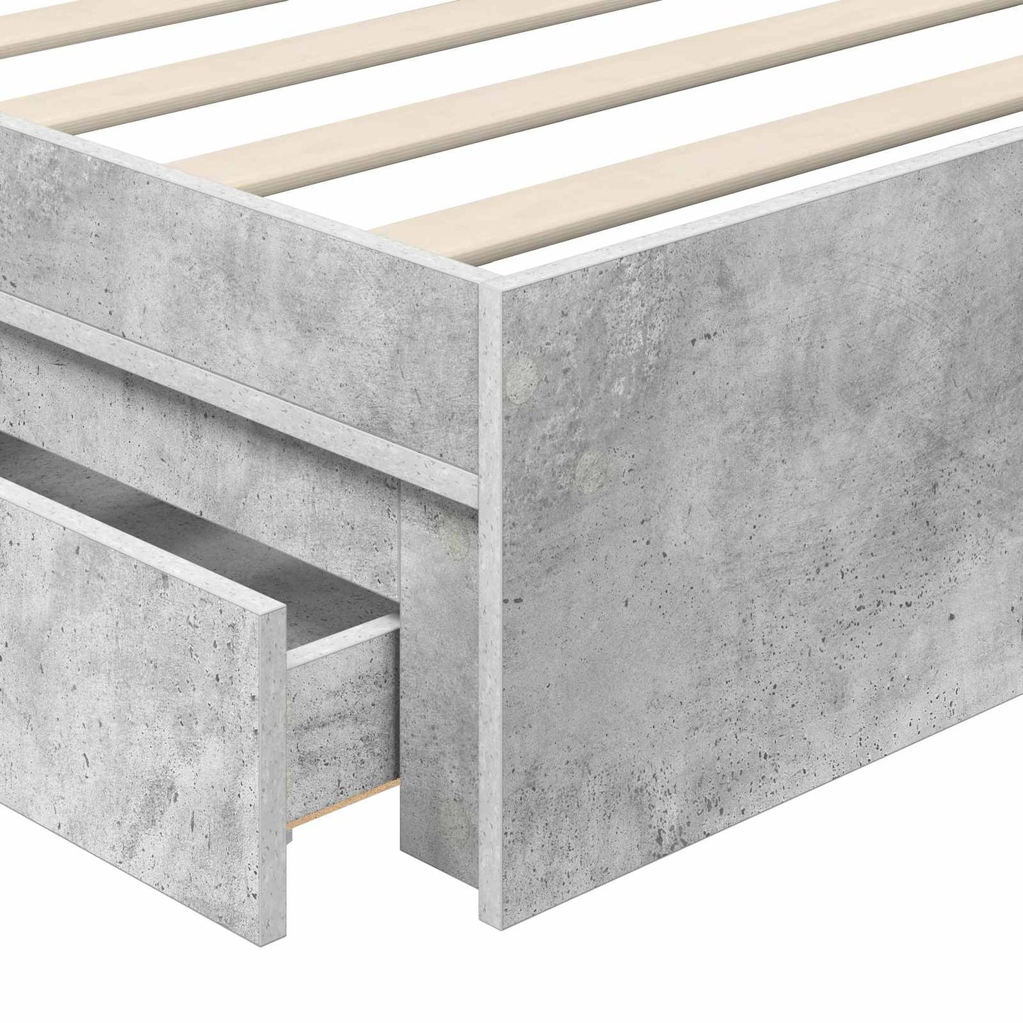 Storage Bed Concrete Grey 75 x 190 cm Engineered Wood