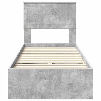 Storage Bed Concrete Grey 75 x 190 cm Engineered Wood