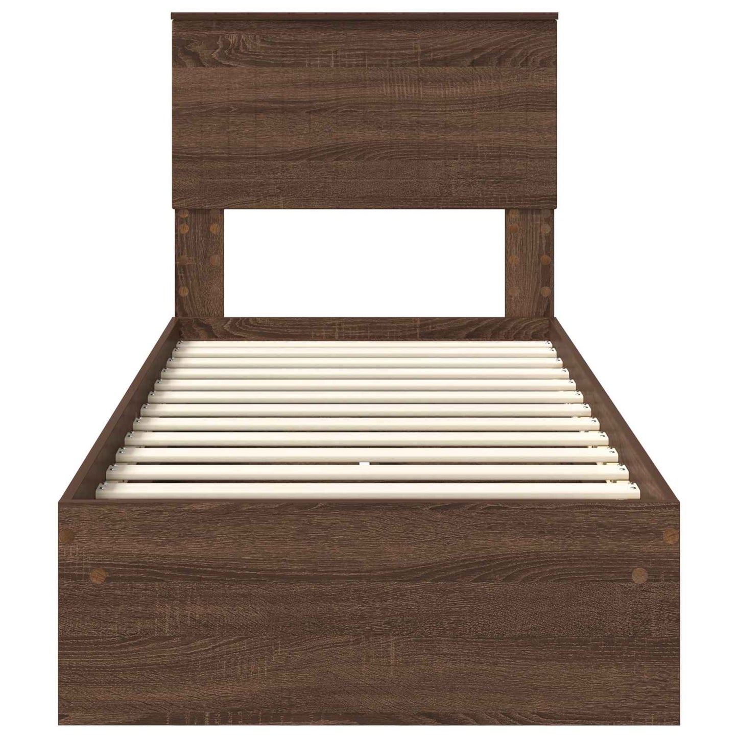 Storage Bed with Drawer Brown Oak 75 x 190 cm Engineered Wood