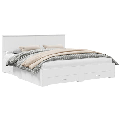 Bed Frame with Headboard White 180 x 200 cm Engineered Wood