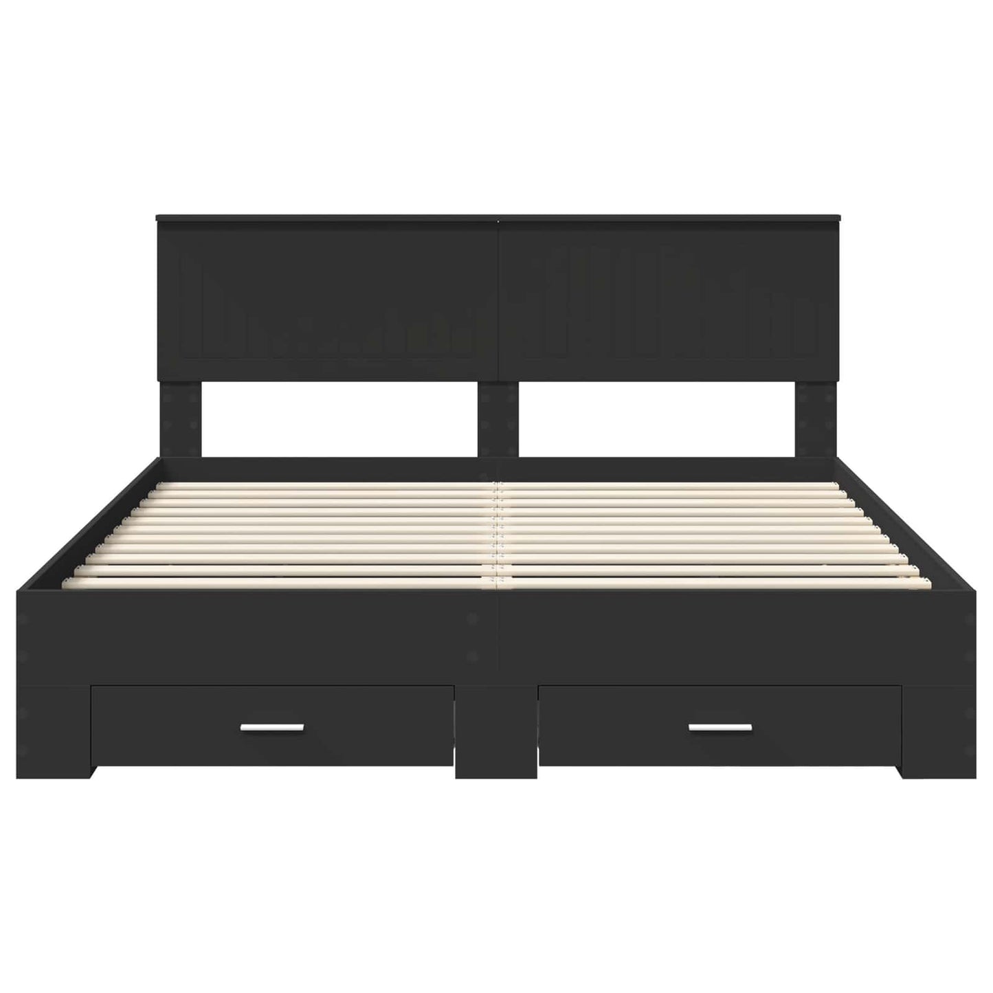 Bed Frame with Headboard Black 160 x 200 cm Engineered Wood