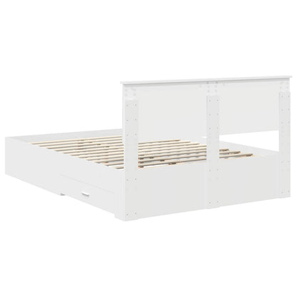 Bed Frame with Headboard White 140 x 200 cm Engineered Wood