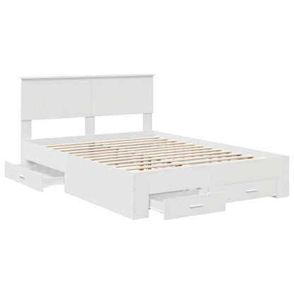 Bed Frame with Headboard White 140 x 190 cm Engineered Wood