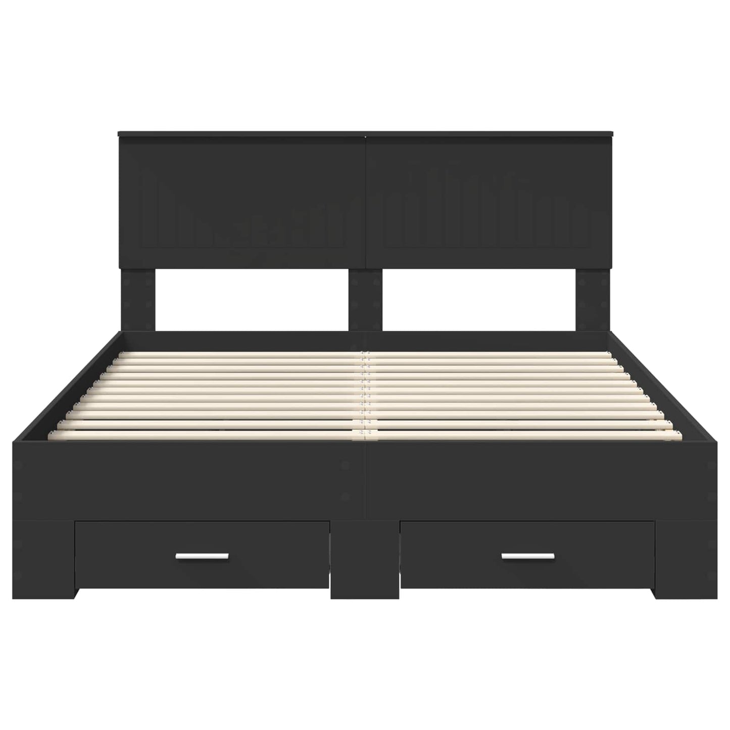 Bed Frame with Headboard Black 140 x 190 cm Engineered Wood