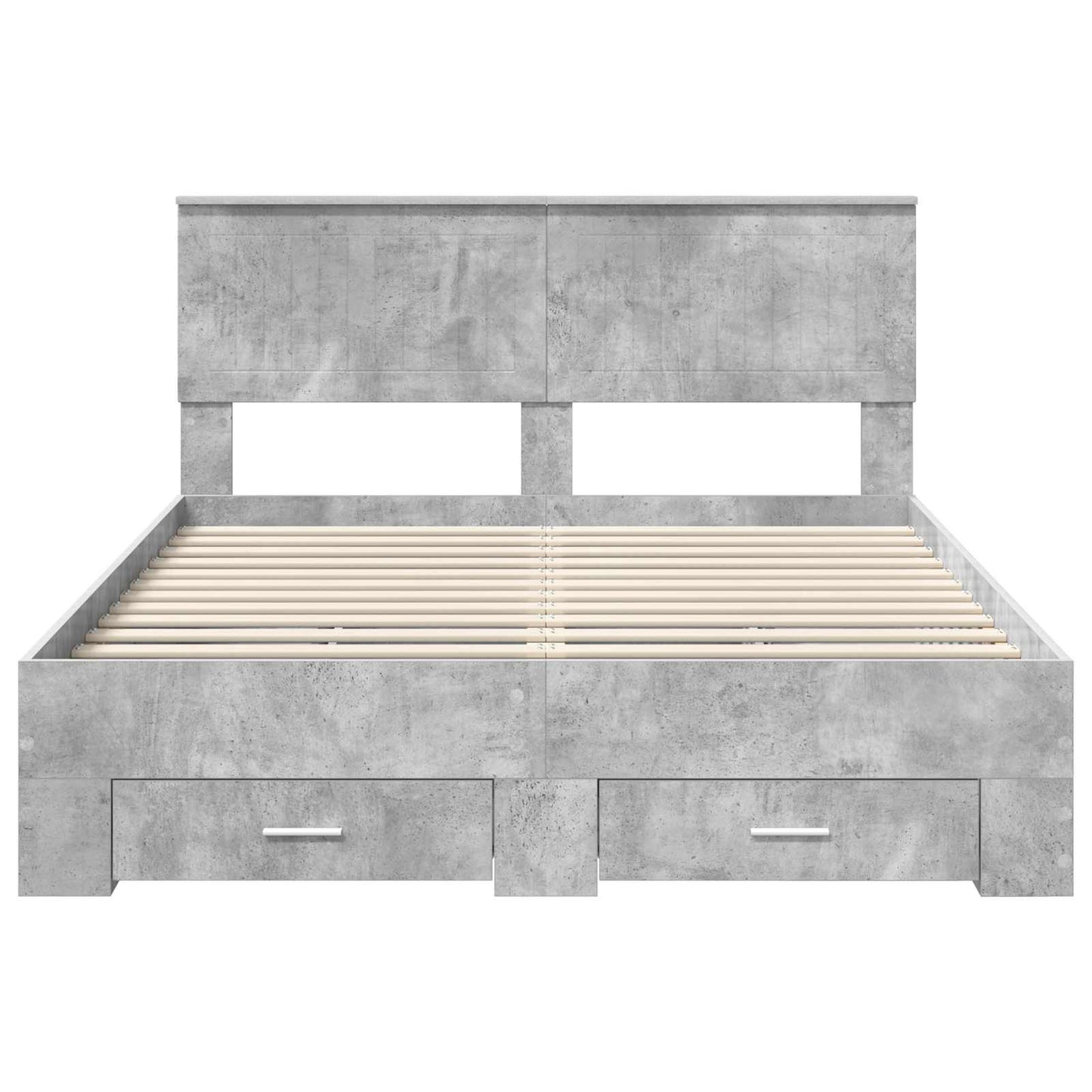 Bed Frame Concrete Grey 140 x 190 cm Engineered Wood