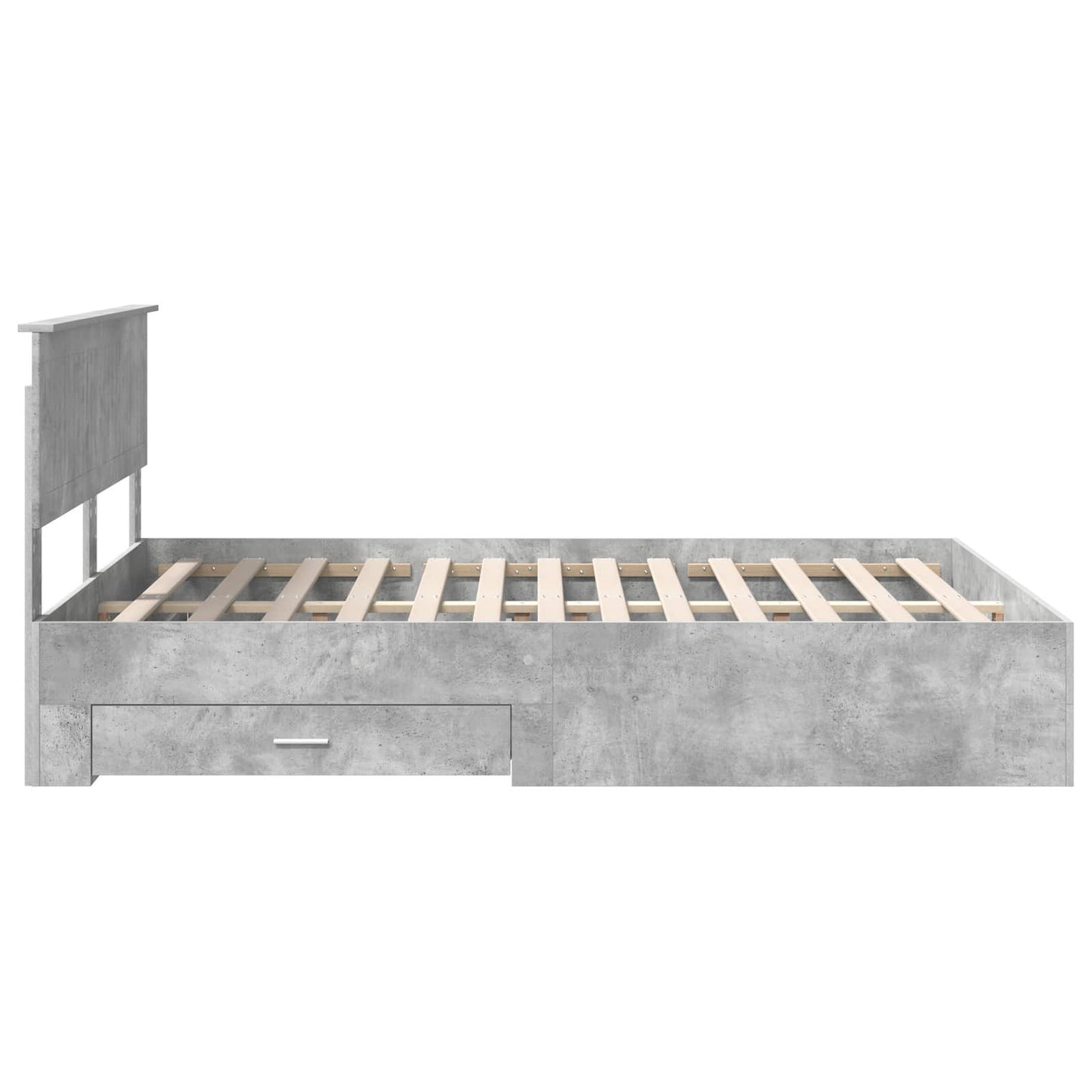 Bed Frame Concrete Grey 140 x 190 cm Engineered Wood