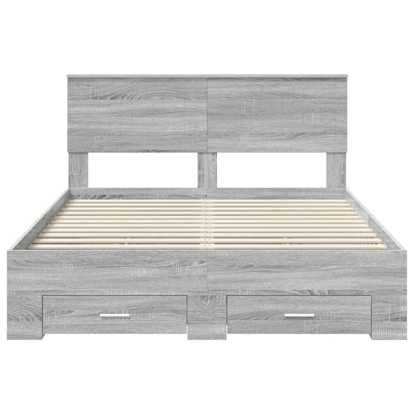 Bed Frame with Drawer Grey Sonoma 135 x 190 cm Engineered Wood