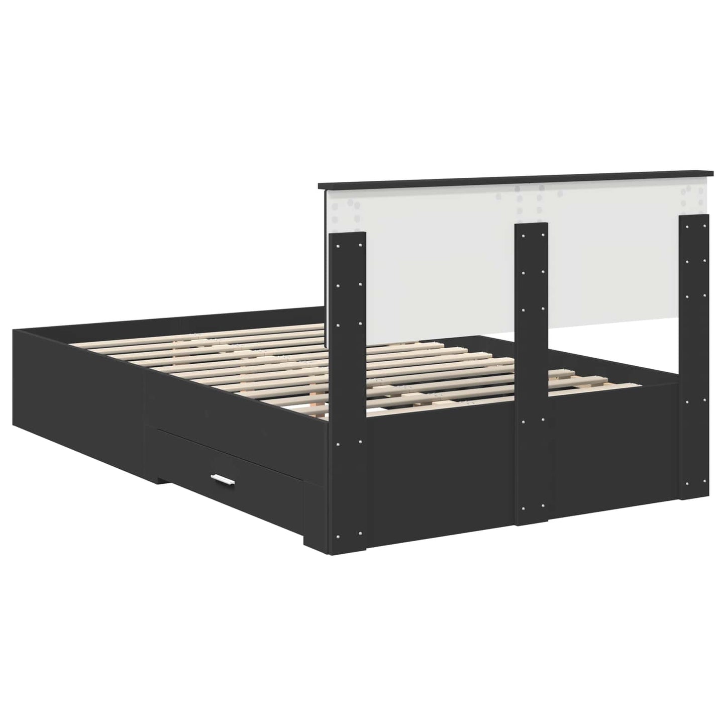 Bed Frame with Headboard Black 120 x 200 cm Engineered Wood