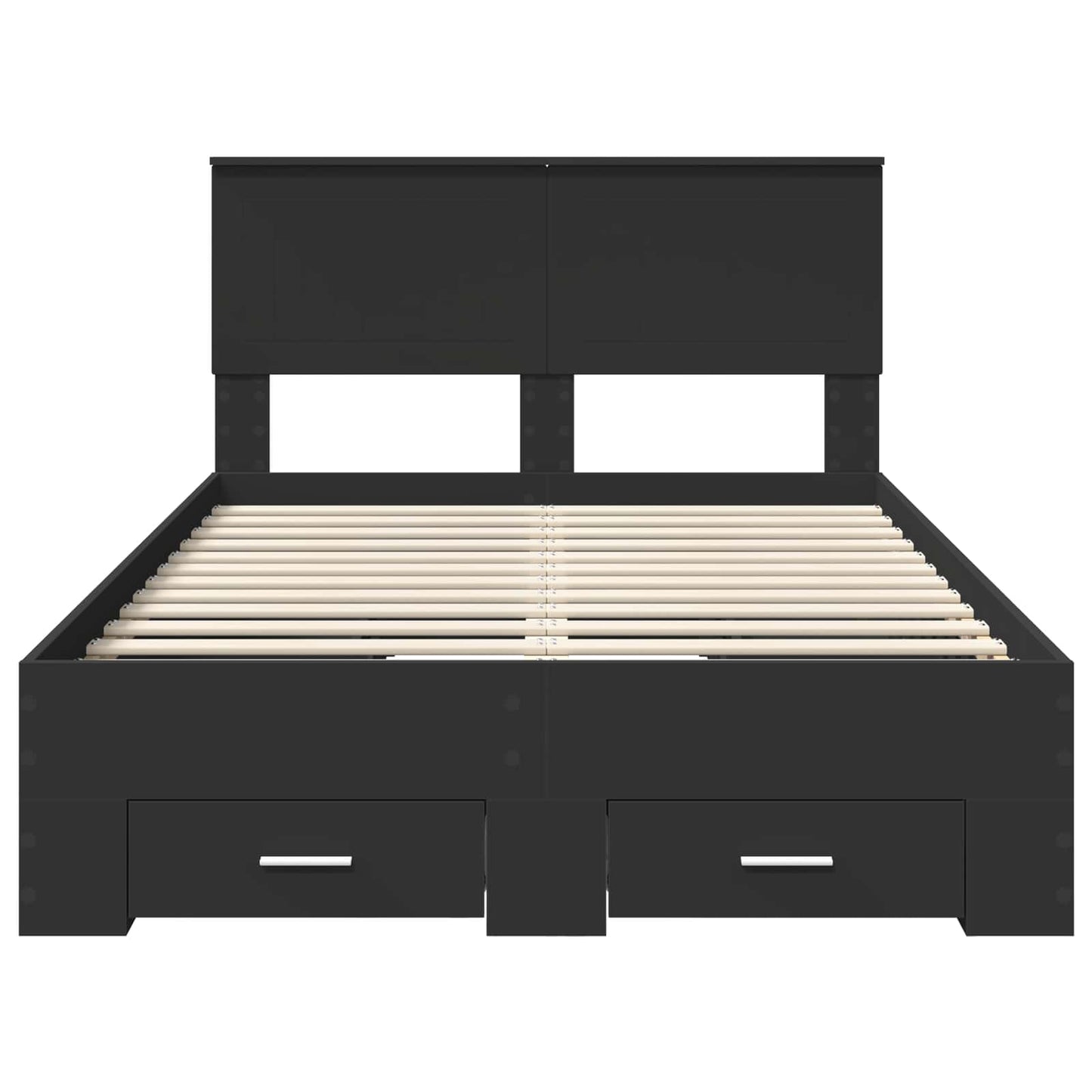 Bed Frame with Headboard Black 120 x 200 cm Engineered Wood
