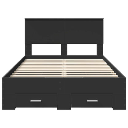 Bed Frame with Headboard Black 120 x 200 cm Engineered Wood